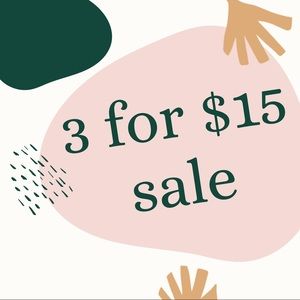 MOVING SALE!!  3 items for $15